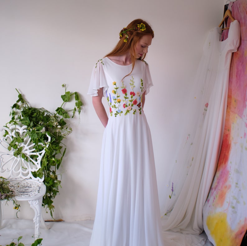 Wildflower wedding dress garden wedding dress floral embroidered wedding dress The Dayflower dress image 7