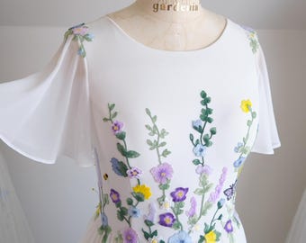 Floral Wedding Dress: Custom Wildflower Garden Design