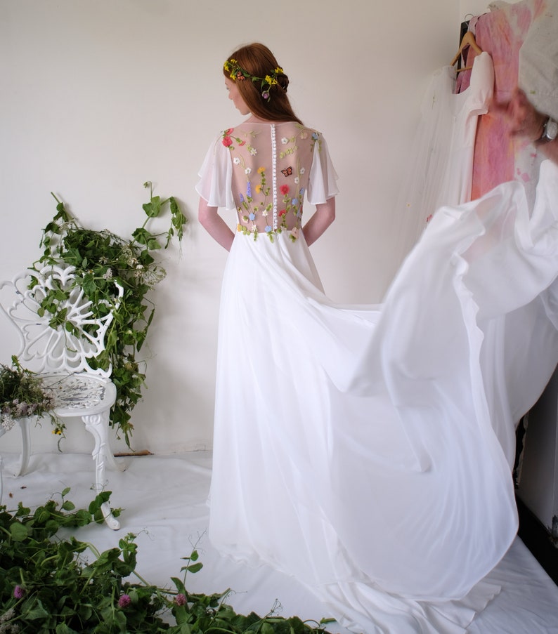 Wildflower wedding dress garden wedding dress floral embroidered wedding dress The Dayflower dress image 4