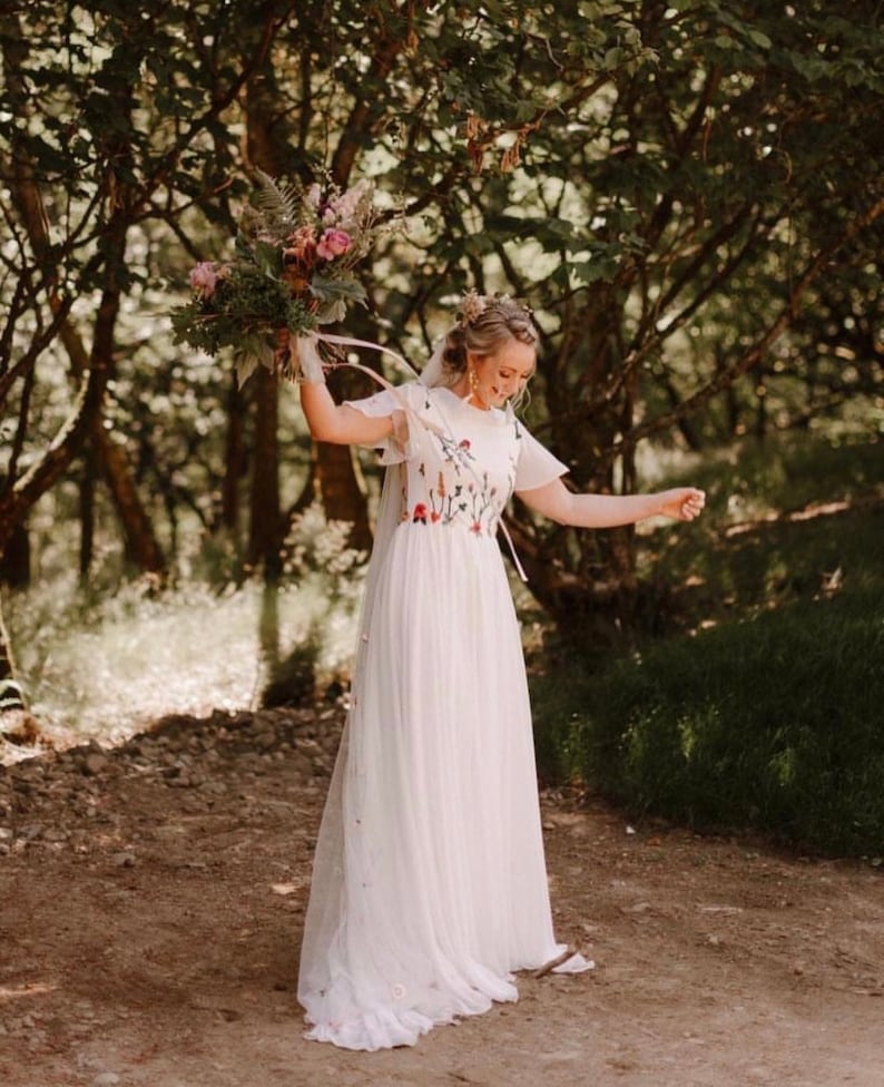 Wildflower wedding dress garden wedding dress floral embroidered wedding dress The Dayflower dress image 6