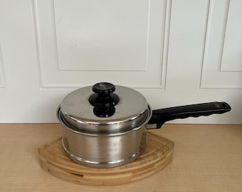 LIFETIME 1.5 Quart Saucepan 18-4 Stainless Steel & Lid/Insulated Handle/Made In USA