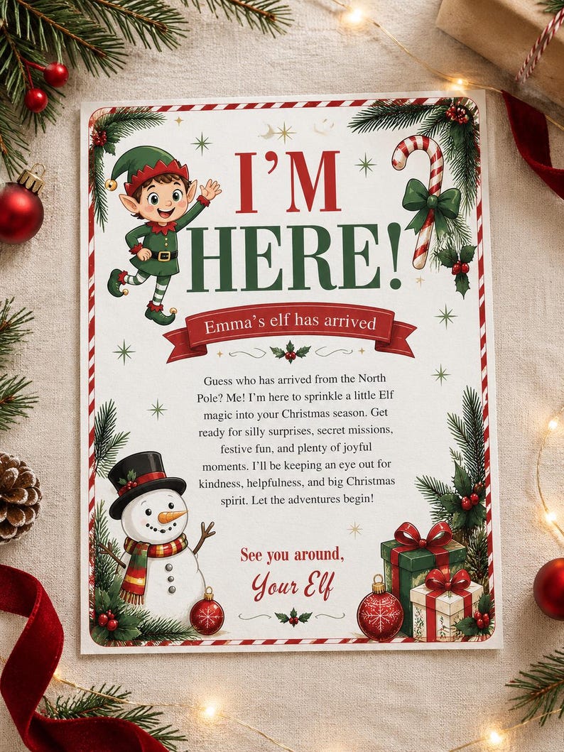 Elf on the Shelf Arrival and Goodbye Letters, Printable Christmas Elf ...