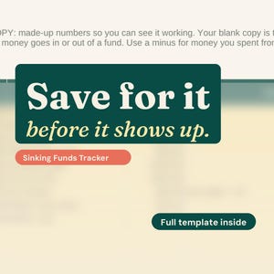 Sinking Funds Tracker Spreadsheet, Savings Goal Planner (Excel + Google Sheets) image 1