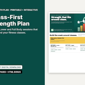 Gym Workout Plan for Women, Strength Training for Pilates, Barre and Spin Lovers, PDF + Interactive