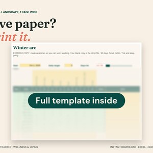90-Day Winter Arc Tracker, Habit & Workout Planner (Excel + Google Sheets) image 7