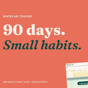 90-Day Winter Arc Tracker, Habit & Workout Planner (Excel + Google Sheets)