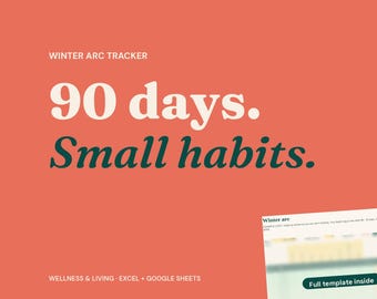 90-Day Winter Arc Tracker, Habit & Workout Planner (Excel + Google Sheets)