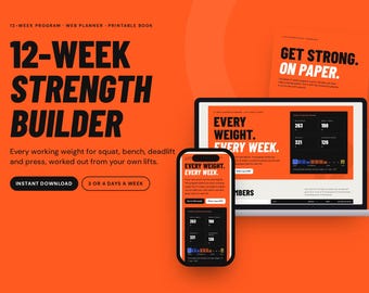 12-Week Barbell Strength Program, Progressive Overload Planner (PDF Download)