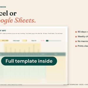 90-Day Winter Arc Tracker, Habit & Workout Planner (Excel + Google Sheets) image 6