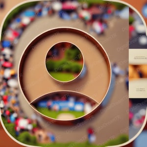 Könnte beinhalten: Ein kreisförmiges beiges Symbol mit einer stilisierten Personensilhouette, bestehend aus einem runden Kopf und einem geschwungenen Unterkörper. Das Symbol ist in einem abgerundeten Quadratrahmen vor verschwommenem Hintergrund.