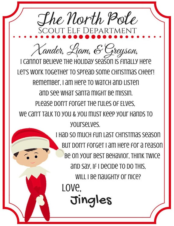 23+ Elf On A Shelf Arrival Letter