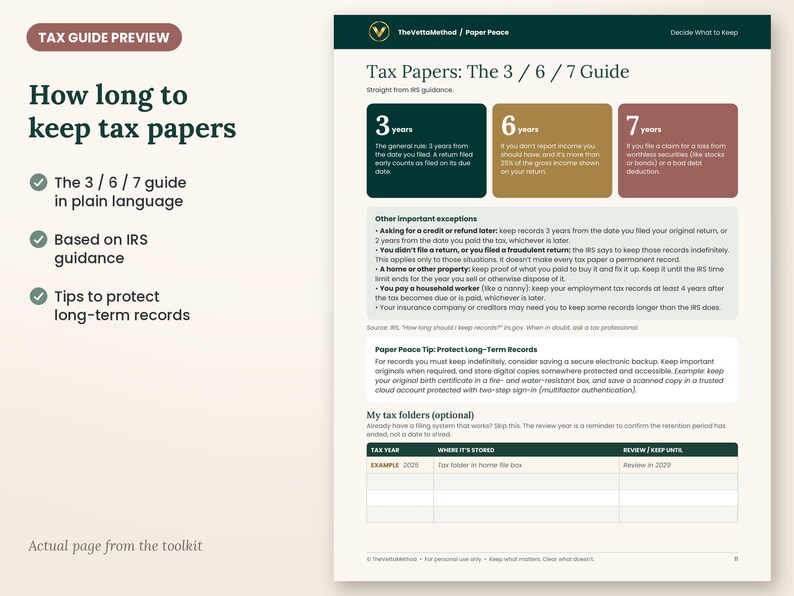 Paper Peace: 24-Page Printable Filing System Toolkit (Digital Download) afbeelding 6
