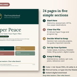 Paper Peace: 24-Page Printable Filing System Toolkit (Digital Download) afbeelding 7