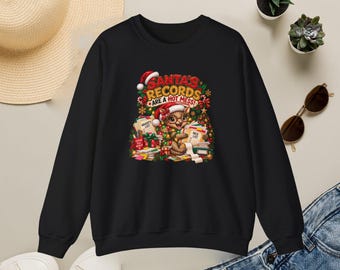 Funny Christmas Armadillo Sweatshirt, Santa's Records Are a Hot Mess, Records Manager Gift, Teacher Christmas Sweater