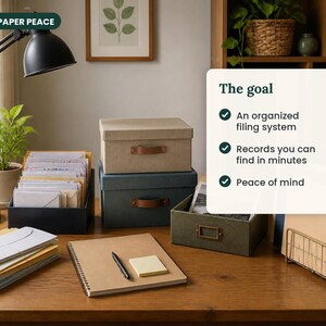 Paper Peace: 24-Page Printable Filing System Toolkit (Digital Download) afbeelding 3