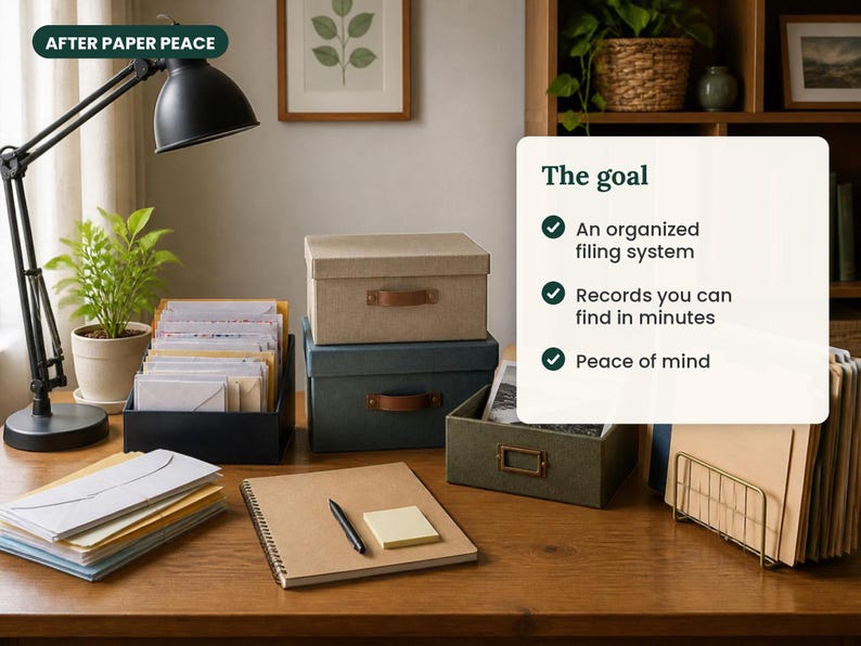 Paper Peace: 24-Page Printable Filing System Toolkit (Digital Download) afbeelding 3