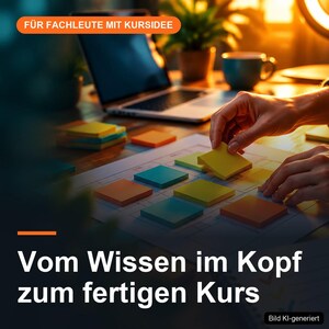 Designing an online course in 8 steps – planning target group, learning objectives, module structure and course materials | PDF template (German)