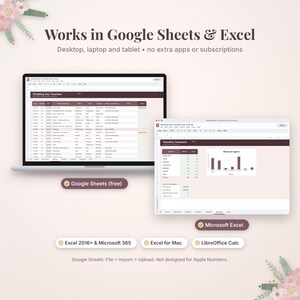 Pode incluir: Um modelo digital de cronograma de casamento exibido em duas telas, compat&iacute;vel com Google Sheets e Excel. A interface apresenta cabe&ccedil;alhos em bord&ocirc; escuro, colunas organizadas para hor&aacute;rios e eventos, e um gr&aacute;fico de barras.