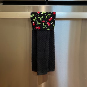 Kitchen Decor - Cherry Decor - Hand Towel - Hanging Towel - Kitchen Hand Towel - Hanging Towel - Cherries - Summer Decor - Non-Slip Towel