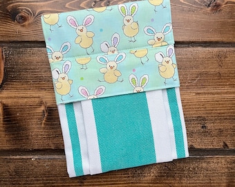 Easter Hanging Kitchen Towel: Bunny & Chick Decor