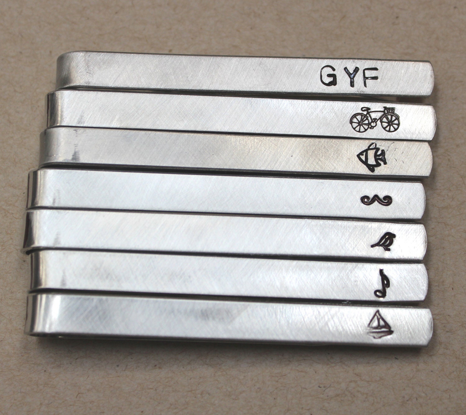 Boxing gloves handstamped tie bar aluminum or nugold available Etsy