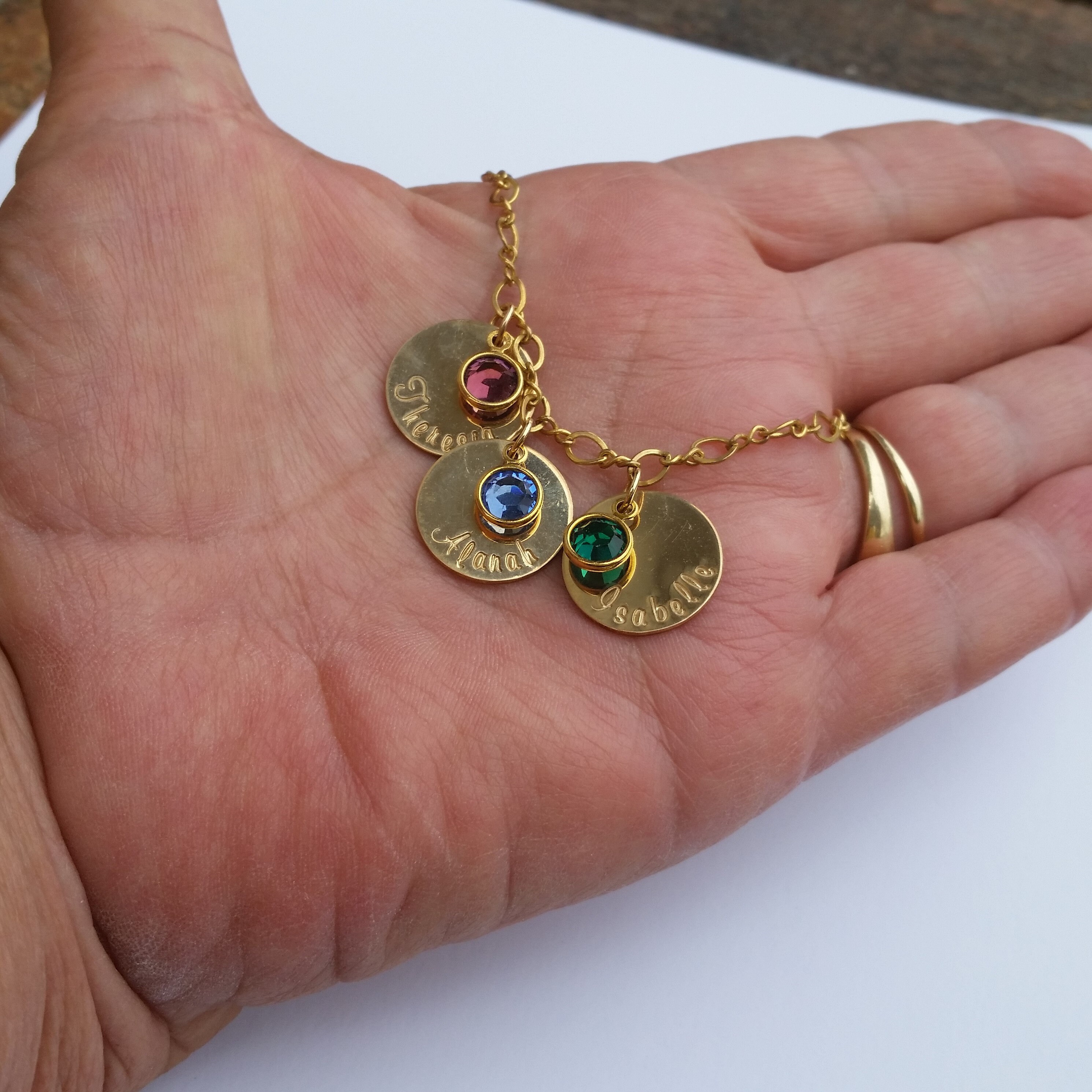 charm bracelet with children's names