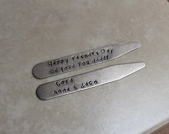 Personalized stainless collar stays