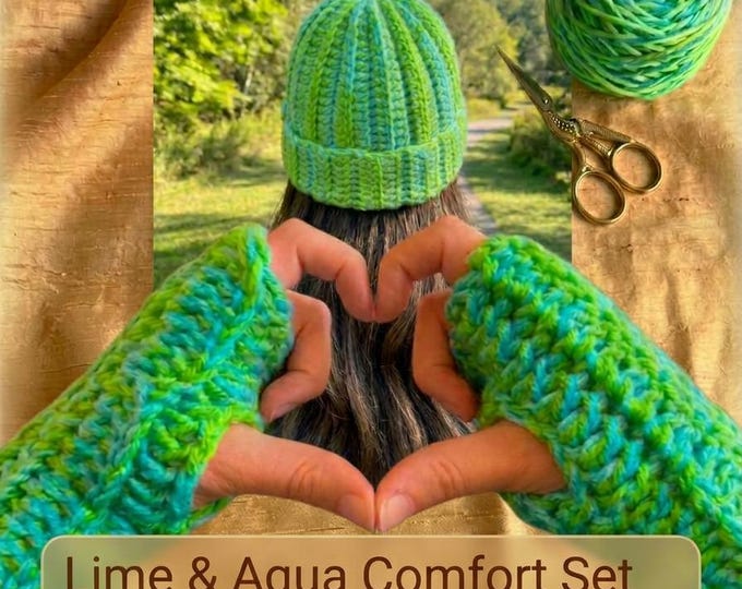 Featured listing image: Beanie Hat and Fingerless Glove Set