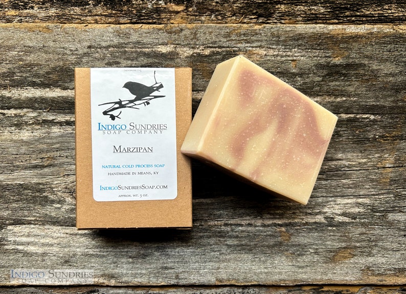 Marzipan handmade cherry & almond soap / cold process soap image 1