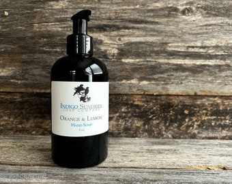 Sapone liquido naturale all'arancia e limone // Sapone liquido fatto a mano