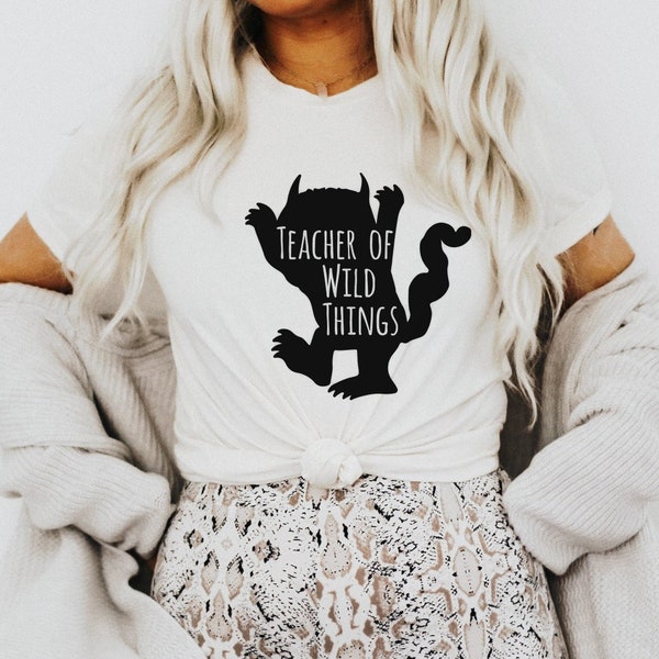 Wild Things Reading Nostalgic Teacher Team School Librarian Tee | Unisex Cozy Soft Bella T-shirt for Women by DesIndie