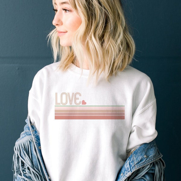 Valentine's Day Love Retro Stripes | Unisex Cozy Soft Bella T-shirt for Women by DesIndie