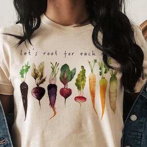 Let's root for each other and watch each other grow Gardening Vegetable Green Thumb Design UNISEX Relaxed Jersey T-Shirt for Women image 2