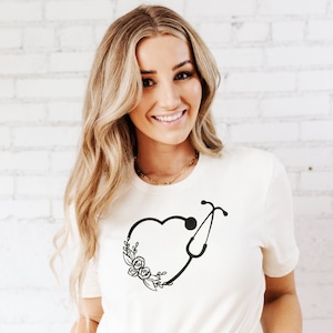 Heart Stethoscope Medical Doctor Nurse PA, MA Unisex Jersey Short Sleeve Tee
