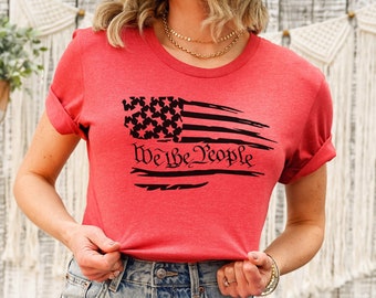 T-shirt We The People Flag - Patriotic USA T-shirt uniseks