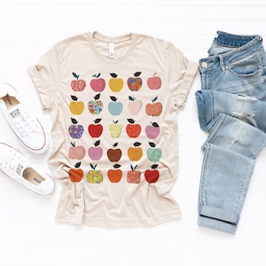 Volkskunst Äpfel Lehrer Ultra Soft Grafik T-Shirt Unisex Soft Tee T-Shirt für Frauen oder Männer