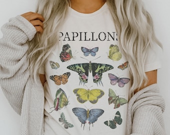 Papillons Butterflies Butterfly Ultra Soft Graphic Tee Unisex Soft Tee T-shirt for Women or Men