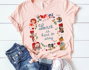 Vintage Valentijnsdag-T-shirt: Retro Love graphic T-shirt