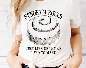 Synonym Rolls Just Like Grammar (Grandma) Used to Make | Funny Grammar Tee T-shirts | DesIndie | UNISEX Relaxed Jersey T-Shirt for Women