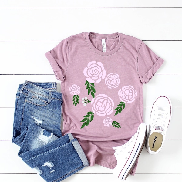 Vintage Peonies and Roses Flower Summer and Spring! Ultra Soft Graphic Tee Unisex Soft Tee T-shirt for Women or Men
