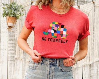 Rainbow Elephant Graphic Tee - Be Yourself Unisex T-Shirt