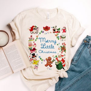 Golden Merry Little Christmas Little Things Holidays Vintage Graphic