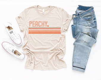 Koszulka z grafiką Just Peachy Stripes – ultramiękka koszulka unisex