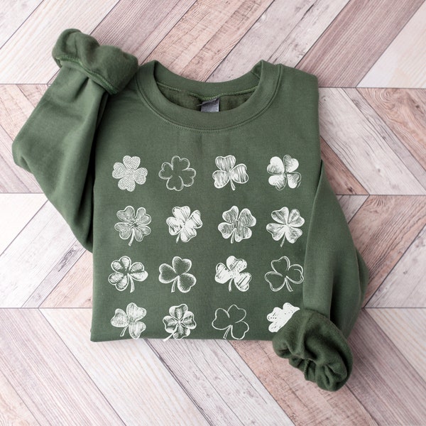 Shamrock Lucky St. Patrick's Day Clover Graphic Sweatshirts | DesIndie quality