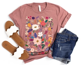 Folk Art Perfectly Printed Graphic Tees | Soft Unisex for Women