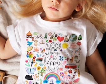 PEUTER | 100 dingen om blij over te zijn | UNISEX relaxed jersey T-shirt voor peuters