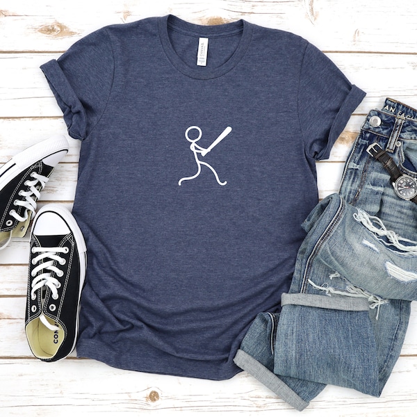 Stickman Baseball Softball Graphic Tee | DesIndie | UNISEX Relaxed Jersey T-Shirt for Women and Men