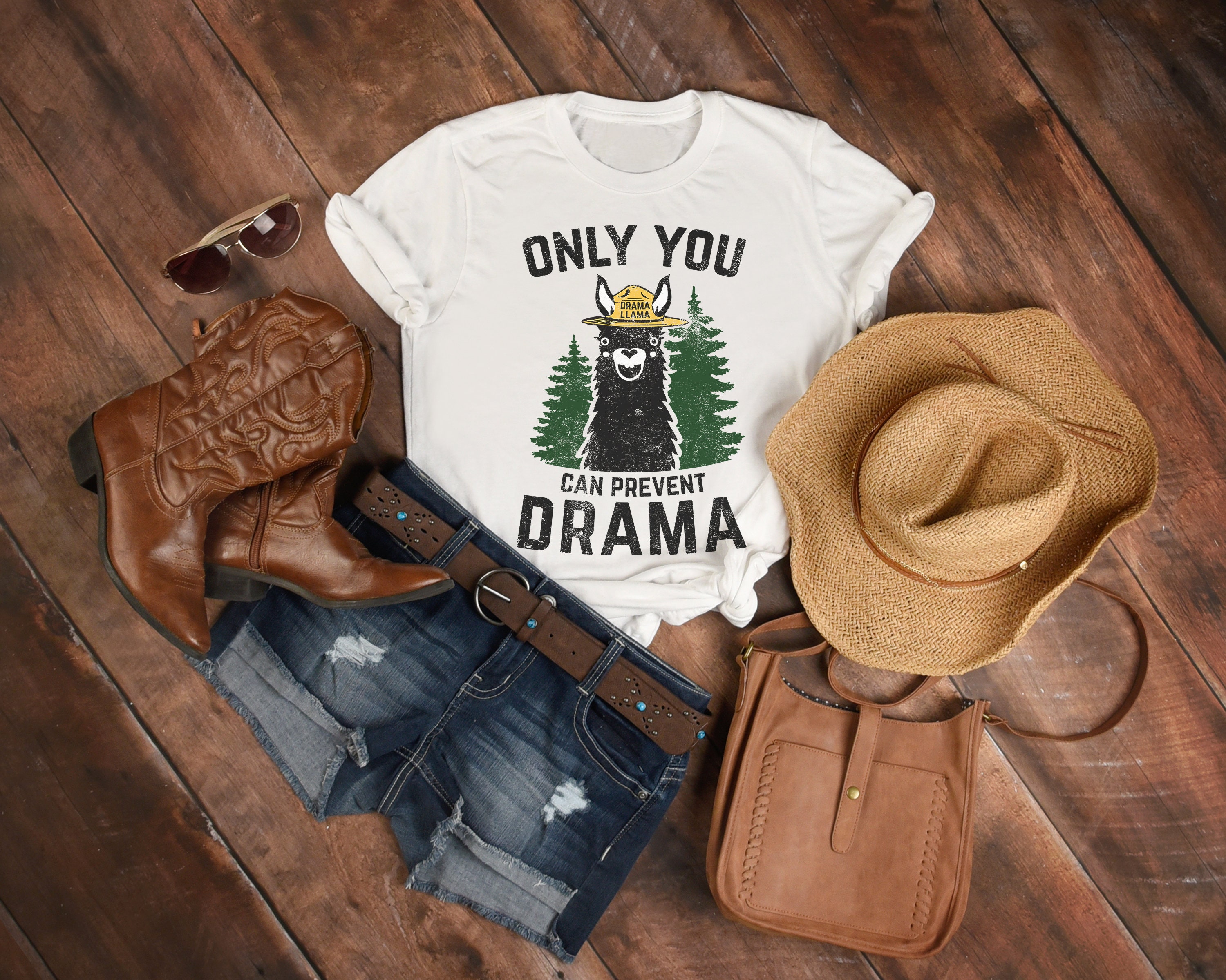 Only You Can Prevent Drama Llama Smokey Parody Bear Super Soft Short-Sleeve Unisex T-Shirt