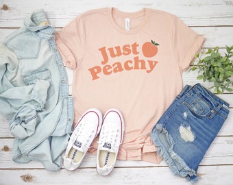 Just Peachy Peach Ultra Soft Graphic Tee Unisex Soft Tee T-shirt for Women or Men