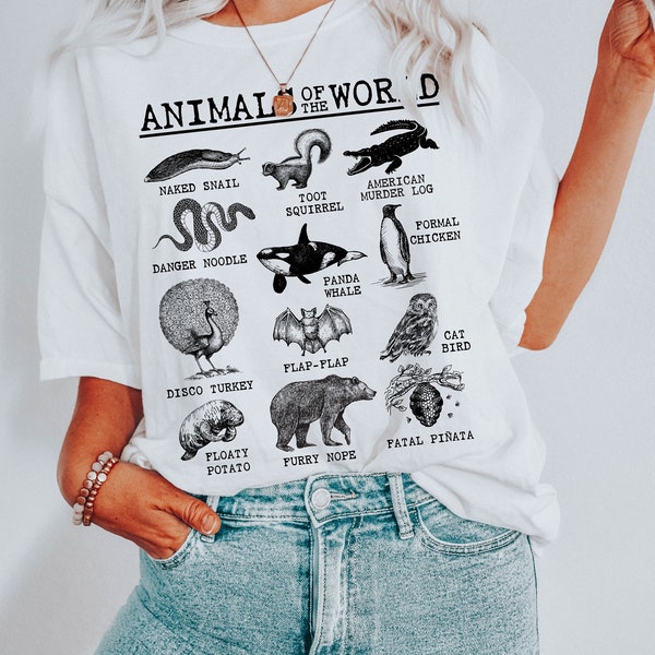 Funny Sarcastic Animals Of The World | DesIndie | UNISEX Relaxed Jersey T-Shirt for Women